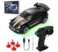 LTFIOON Mini Voiture Télécommandée 1:64 RC Drift Car avec Phares LED | 4WD, 2 Vitesses, Type-C, Direction Proportionnelle, Voiture RC Drift de Table pour Enfants & Adultes