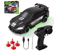 LTFIOON Mini Voiture Télécommandée 1:64 RC Drift Car avec Phares LED | 4WD, 2 Vitesses, Type-C, Direction Proportionnelle, Voiture RC Drift de Table pour Enfants & Adultes