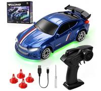 LTFIOON Mini Voiture Télécommandée 1:64 RC Drift Car avec Phares LED | 4WD, 2 Vitesses, Type-C, Direction Proportionnelle, Voiture RC Drift de Table pour Enfants & Adultes