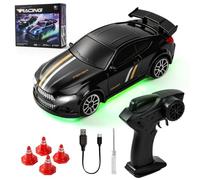 LTFIOON Mini Voiture Télécommandée 1:64 RC Drift Car avec Phares LED | 4WD, 2 Vitesses, Type-C, Direction Proportionnelle, Voiture RC Drift de Table pour Enfants & Adultes