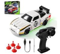 LTFIOON Mini Voiture Télécommandée 1:64 RC Drift Car avec Phares LED | 4WD, 2 Vitesses, Type-C, Direction Proportionnelle, Voiture RC Drift de Table pour Enfants & Adultes