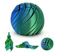 LTFIOON Sphère à Engrenages imprimée en 3D - Gear Ball Fidget à Sensation Liquide, Boule Anti-Stress 3D pour Enfants, Ados & Adultes - Cadeau Original (Bleu)