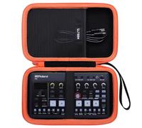 LTGEM Étui compatible avec le séquenceur de batterie créatif Roland AIRA Compact P-6/T-8/E-4 (intérieur : 20,3 x 11,7 x 2,8 cm), noir + bordure orange