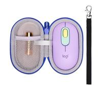 LTGEM Étui rigide en EVA pour souris Logitech POP - Sac de transport de protection (extérieur violet bleu + intérieur gris)