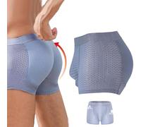 LTHTX Men's Hip-Lifting Boxer Briefs Hip, Men's Hip-Lifting Comfortable Breathable Boxer Briefs Hip, Mens Padded Underwear (Dark-Blue,L)