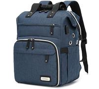 LTINVECK Sac à Dos au Crochet, Sac à Tricot, Sac à Dos de Rangement pour Fil de Fer, Sac de Voyage avec Port de Charge USB, Grand Sac fourre-Tout, Bleu, Moderne
