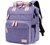 LTINVECK Sac à Dos au Crochet, Sac à Tricot, Sac à Dos de Rangement pour Fil de Fer, Sac de Voyage avec Port de Charge USB, Grand Sac fourre-Tout, Violet, Voyage, fourre-Tout