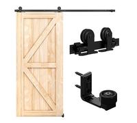 LTIYITL 173 cm (5,5 pieds) Ferrure pour porte coulissante Kit d'accessoires pour portes coulissantes, contient un guide de sol réglable