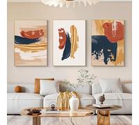 LTjiajuypd Affiche abstraite orange bleu blush texture affiches minimaliste impression toile peinture art mural pour salon décoration d'intérieur 50x70cm-3Pcs sans cadre