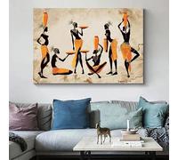 LTjiajuypd Affiche de femme noire africaine ethnique, peinture sur toile, art mural vintage, imprimés de figures pour décoration murale de maison (30 x 50 cm)