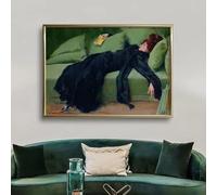 LTjiajuypd Affiche de jeune femme décadente après la danse, portrait de mauvaise humeur, art vintage vert, peinture sur toile, décoration murale pour la maison (70 x 110 cm)
