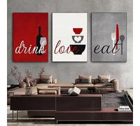 LTjiajuypd Affiche d'ustensiles de table nordiques, impression moderne et minimaliste, décoration murale pour salle à manger, cuisine (30x50cm-3 pièces)