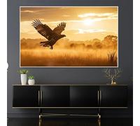 LTjiajuypd Affiche et impression d'un aigle des prairies au coucher du soleil, art mural naturel, peinture sur toile moderne pour la décoration du salon (40 x 55 cm)