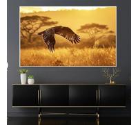 LTjiajuypd Affiche et impression d'un aigle des prairies au coucher du soleil, art mural naturel, peinture sur toile moderne pour la décoration du salon (60 x 90 cm)