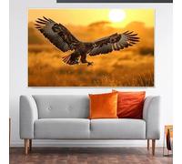 LTjiajuypd Affiche et impression d'un aigle des prairies au coucher du soleil, art mural naturel, peinture sur toile moderne pour la décoration du salon (40 x 55 cm)