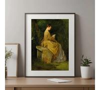 LTjiajuypd Affiche et impression sur toile, tableau décoratif pour salon, librairie, style vintage européen, femme lisant un livre (60x80cm/sans cadre)