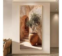 LTjiajuypd Affiche et impression, toile murale moderne représentant un paysage de cour avec des oliviers pour le salon (40 x 80 cm)
