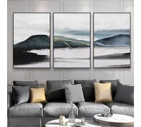 LTjiajuypd Affiche et impressions sur toile représentant un paysage de montagne abstrait aux lignes dorées, idéales pour la décoration murale du salon (30x40cm-3 pièces)