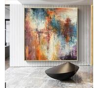 LTjiajuypd Affiche moderne abstraite de bâtiments, art minimaliste, paysage coloré, peinture sur toile, impression d'art mural, décoration de chambre (80x80cm)