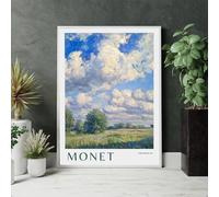 LTjiajuypd Affiche Monet Field, impression florale moderne sur toile, tableau Claude, art mural, décoration impressionniste pour la maison ou la chambre (50x75cm)