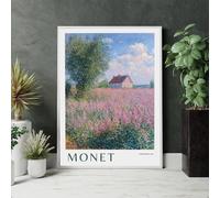 LTjiajuypd Affiche Monet Field, impression florale moderne sur toile, tableau Claude, art mural, décoration impressionniste pour la maison ou la chambre (35 x 50 cm)