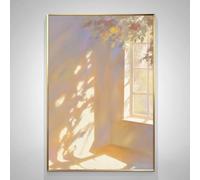 LTjiajuypd Affiche murale moderne abstraite représentant la lumière du soleil filtrant à travers une fenêtre, avec des ombres florales, sur toile (70 x 100 cm) pour le salon.