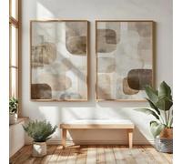 LTjiajuypd Affiche sur toile abstraite style Wabi Sabi, montagnes, style rétro japonais, art minimaliste moderne, décoration murale pour salon (40 x 55 cm - 2 pièces)