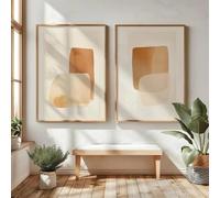 LTjiajuypd Affiche sur toile abstraite style Wabi Sabi, montagnes, style rétro japonais, art minimaliste moderne, décoration murale pour salon (60 x 85 cm - 2 pièces)