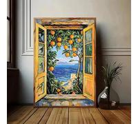 LTjiajuypd Affiche sur toile représentant un citron d'Henri Matisse, idéale pour la décoration de la cuisine. Tableau imprimé avec une fenêtre ouverte et un pommier (60 x 90 cm, sans cadre).