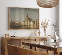 LTjiajuypd Affiche sur toile représentant un paysage urbain côtier italien antique à Capri, architecture neutre, décoration murale (50 x 70 cm, sans cadre)