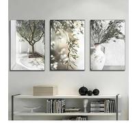 LTjiajuypd Affiche sur toile vert olive, peinture d'arbre à feuilles, impressions d'art mural, architecture ancienne italienne, Pouilles, affiches, image, décoration de chambre (60x90cm-3 pièces)