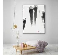 LTjiajuypd Affiche traditionnelle chinoise à l'encre, peinture sur toile, calligraphie orientale, minimaliste, art zen, décoration d'intérieur, 40 x 55 cm, sans cadre