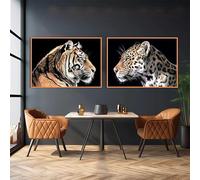 LTjiajuypd Affiches et impressions sur toile représentant des animaux nordiques, des tigres et des léopards, images HD pour décoration murale de salon (70 x 100 cm, 2 pièces)