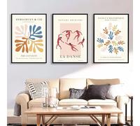 LTjiajuypd Affiches et imprimés nordiques représentant une danse abstraite d'Henri Matisse, peinture sur toile pour décoration de salon moderne (50 x 75 cm, 3 pièces)