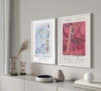 LTjiajuypd Affiches et imprimés sur toile de Marc Chagall, décoration murale moderne pour salon et chambre à coucher (50 x 70 cm, lot de 2)