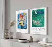 LTjiajuypd Affiches et imprimés sur toile de Marc Chagall, décoration murale moderne pour salon et chambre à coucher (40 x 60 cm, lot de 2)