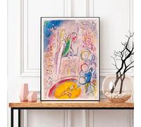 LTjiajuypd Affiches et reproductions rétro de Marc Chagall, coucher de soleil abstrait, peinture sur toile, tableau pour la décoration du salon (60 x 80 cm, sans cadre)