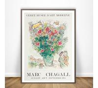 LTjiajuypd Affiches et reproductions rétro de Marc Chagall, coucher de soleil abstrait, tableaux sur toile pour la décoration du salon (70 x 110 cm, sans cadre)