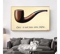 LTjiajuypd Affiches et reproductions sur toile du célèbre tableau « Ceci n'est pas une pipe » de Magritte, idéales pour la décoration murale du salon (70 x 100 cm, sans cadre).
