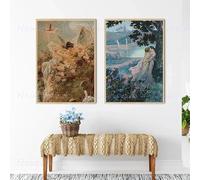 LTjiajuypd Affiches rétro classiques de femmes lesbiennes françaises, peinture sur toile, art mural pour salon, décoration intérieure (60x85cm-2 pièces)