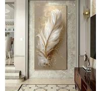 LTjiajuypd Affiches sur toile abstraites modernes à motif de plumes pour décorer les murs des salons et des chambres à coucher (40 x 55 cm)
