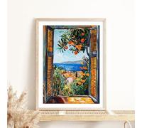 LTjiajuypd Classiques d'Henri Matisse, paysage de jardin par fenêtre ouverte, affiches et impressions sur toile, tableau décoratif pour la chambre (70x110cm/sans cadre)