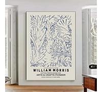 LTjiajuypd Décoration murale moderne William Morris, style botanique bleu, affiches nordiques sur toile, tableaux imprimés pour le salon (40x60CM/sans cadre)