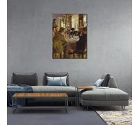 LTjiajuypd Estampes d'art figuratif espagnol sur toile, peinture à l'huile, « L'heure du déjeuner », œuvre de Peder Severin, style impressionniste, décoration de restaurant ou de maison (60 x 90 cm)