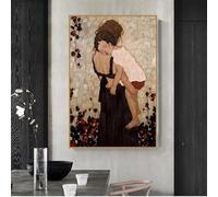 LTjiajuypd Gustav Klimt Freya Larmes Baiser Figure Toile Peinture Art Scandinave Affiches et Impressions Salon Décoration Maison Photos 70x110cm Sans Cadre