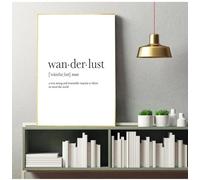 LTjiajuypd Impression de définition de Wanderlust, voyage, dortoir universitaire, dictionnaire, art mural, peinture sur toile, affiche minimaliste, décoration d'intérieur, 60 x 80 cm, sans cadre