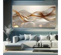 LTjiajuypd Impression sur toile abstraite avec lignes, affiche moderne et luxueuse, art mural horizontal pour salon, décoration d'intérieur, 60 x 120 cm, sans cadre