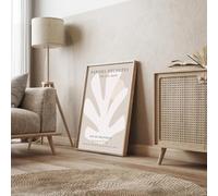 LTjiajuypd Impression sur toile abstraite neutre, gris beige, motif Matisse, style bohème, décoration murale (30 x 40 cm, sans cadre)