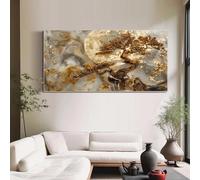 LTjiajuypd Impression sur toile, affiche abstraite représentant un arbre et la lune, affiche de luxe, art mural pour la maison, le salon et la décoration intérieure (70 x 140 cm)