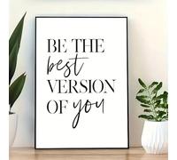LTjiajuypd Impression sur toile, affiche artistique anglaise inspirante « Sois la meilleure version de toi-même », une peinture qui nous encourage à croire en nous (70 x 100 cm)